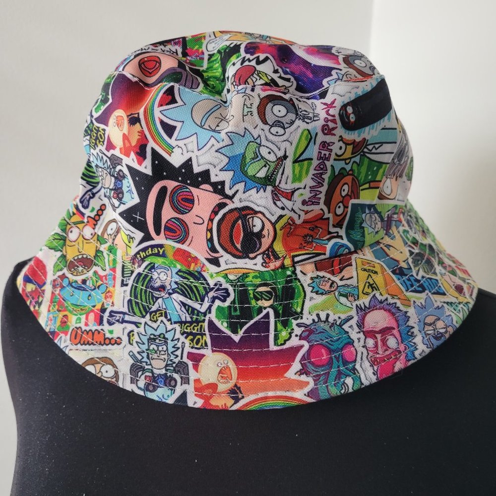 Multicolor Graphic Bucket Hat - Rick & Morty Style